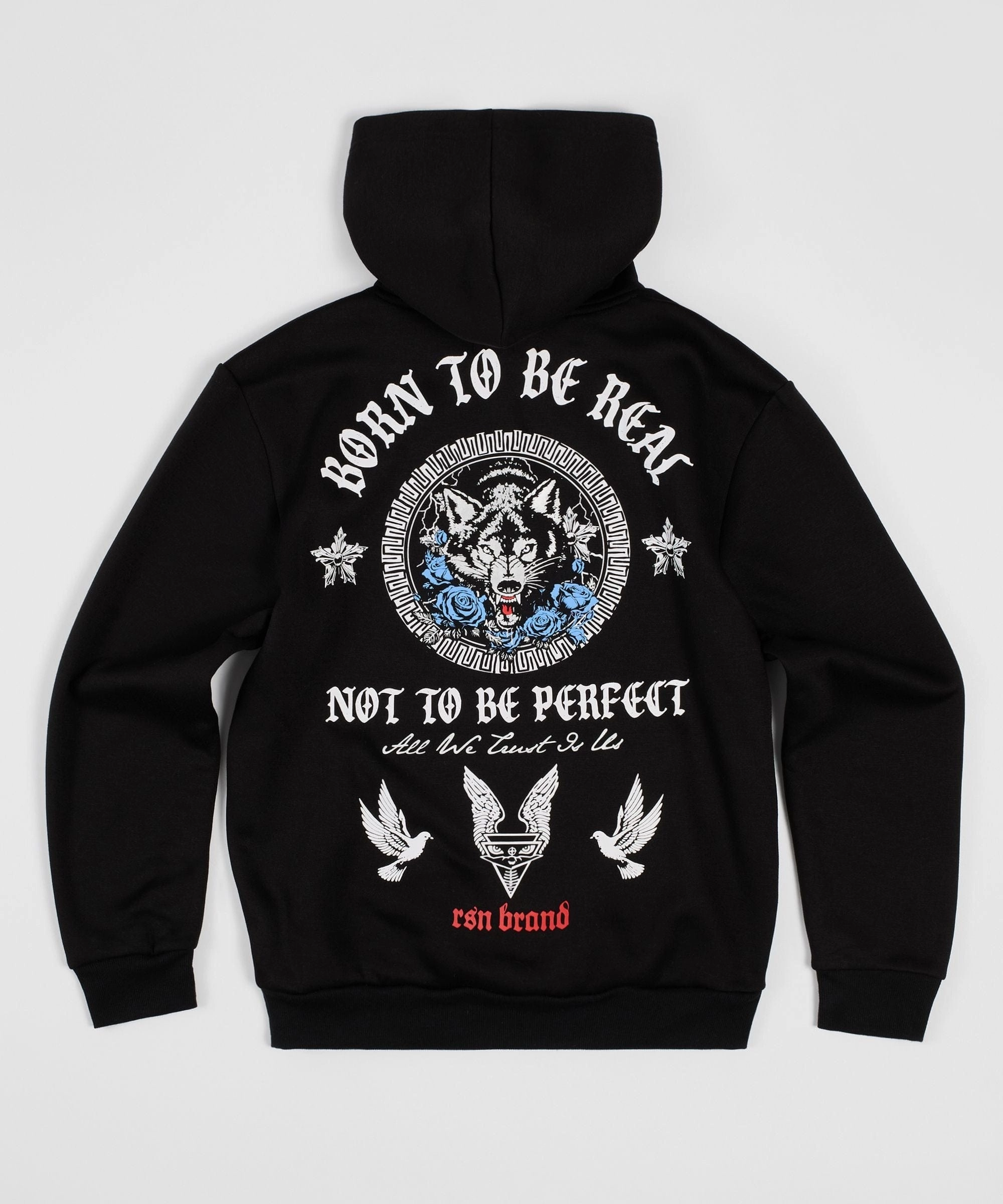 Trust No 1 Front And Back Print Hoodie - Black Minimalist Silhouette Cut