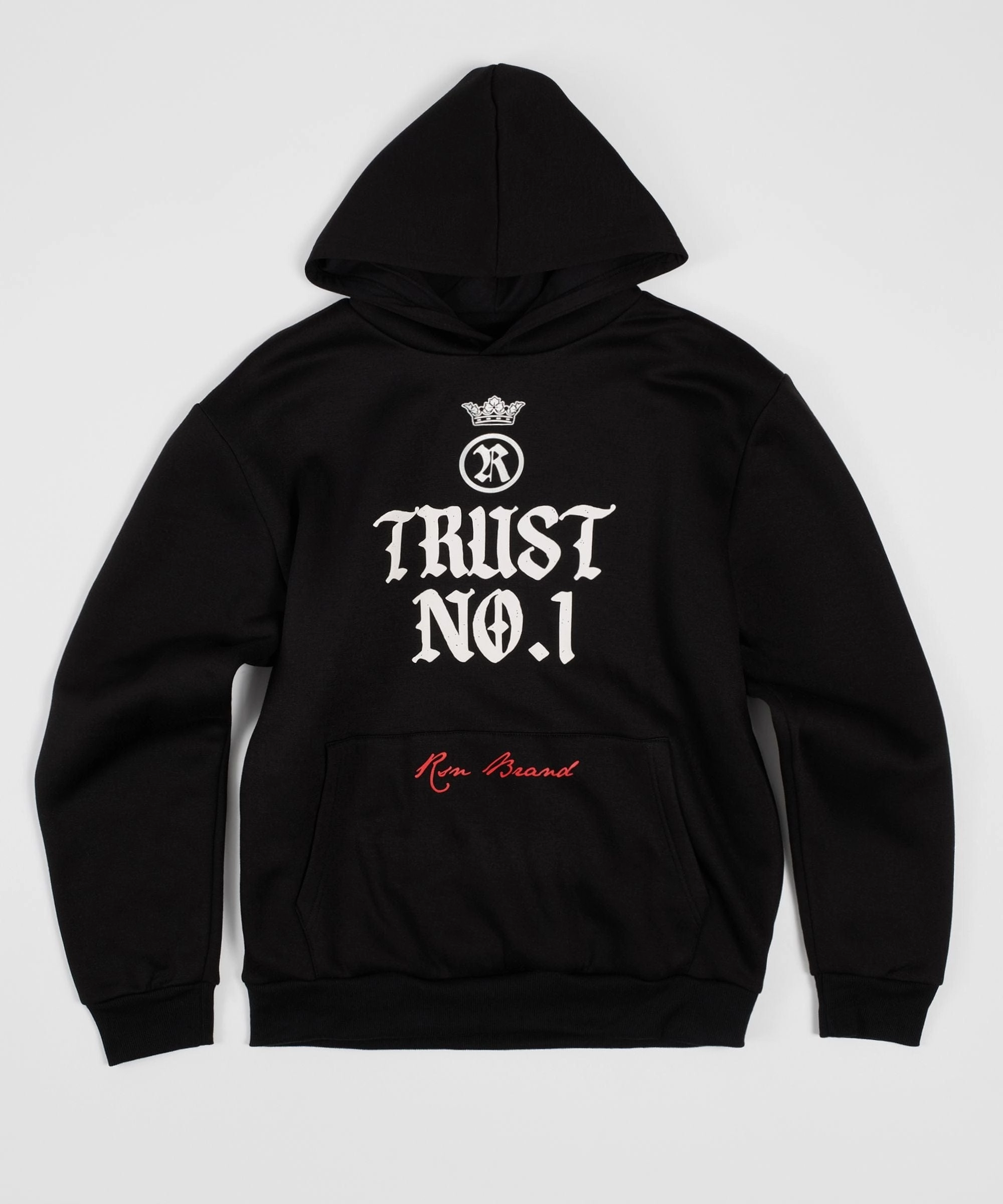 SoftLining EcoFriendly Manufacturing Trust No 1 Front And Back Print Hoodie - Black
