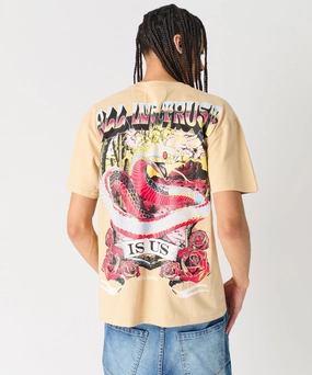 Trust Short Sleeve Tee - Khaki Compact Weave Fabric