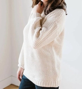 Tunic Pullover In Cream Relaxed Layers Trendy Warmth