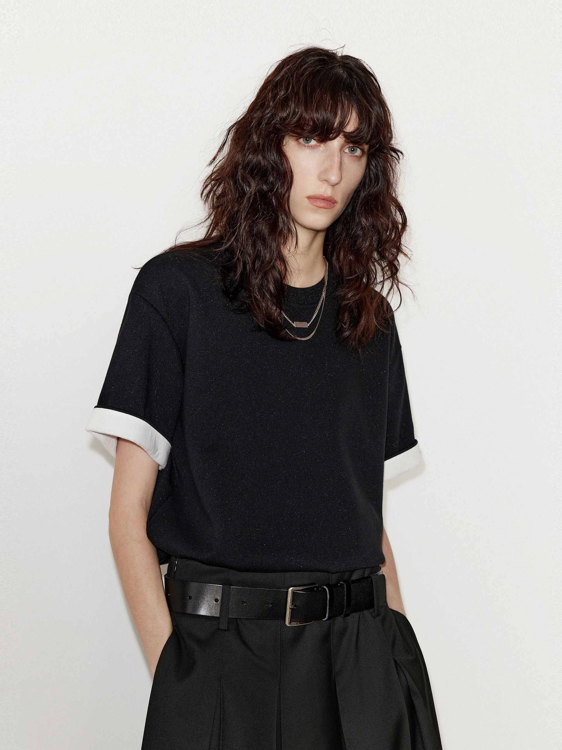 Cool Design hypoallergenic Turn Up Detail Regular T-shirt