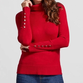 Turtle Neck Sweater In Earth Red Cozy Wardrobe