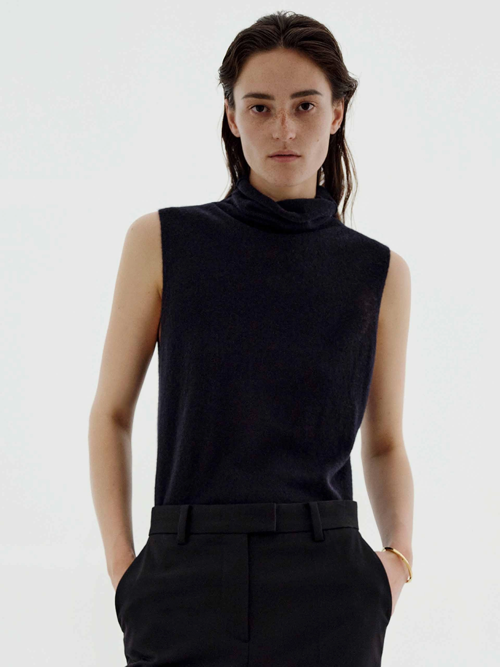 NonIrritatingSeams Turtleneck Sleeveless Sweater