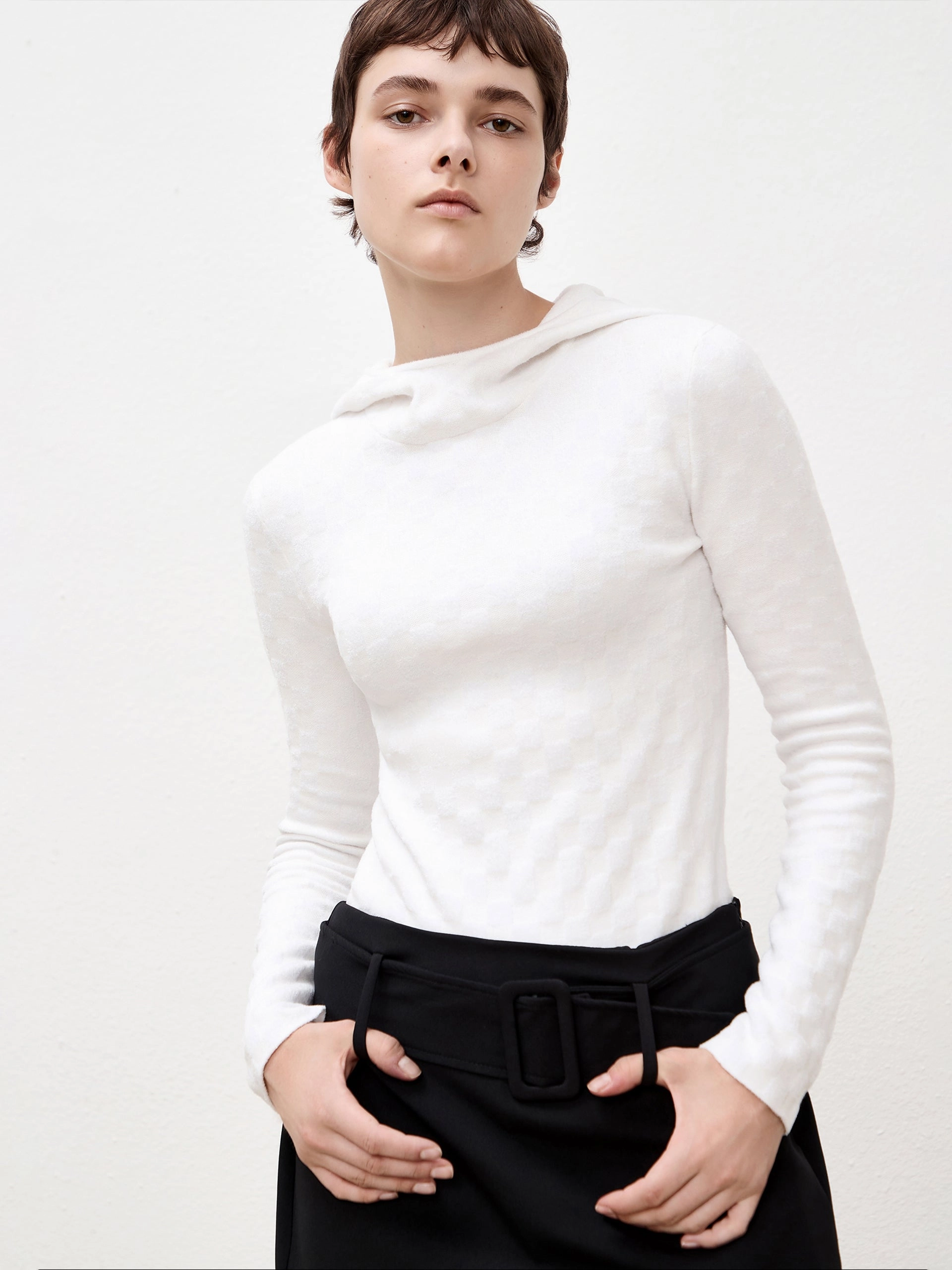 AntiPillingSurface Turtleneck Slim Fit Knit Top