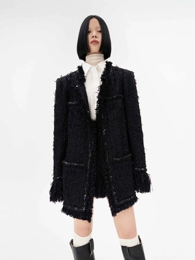 Tweed Textured Midi Jacket Softshell Technology