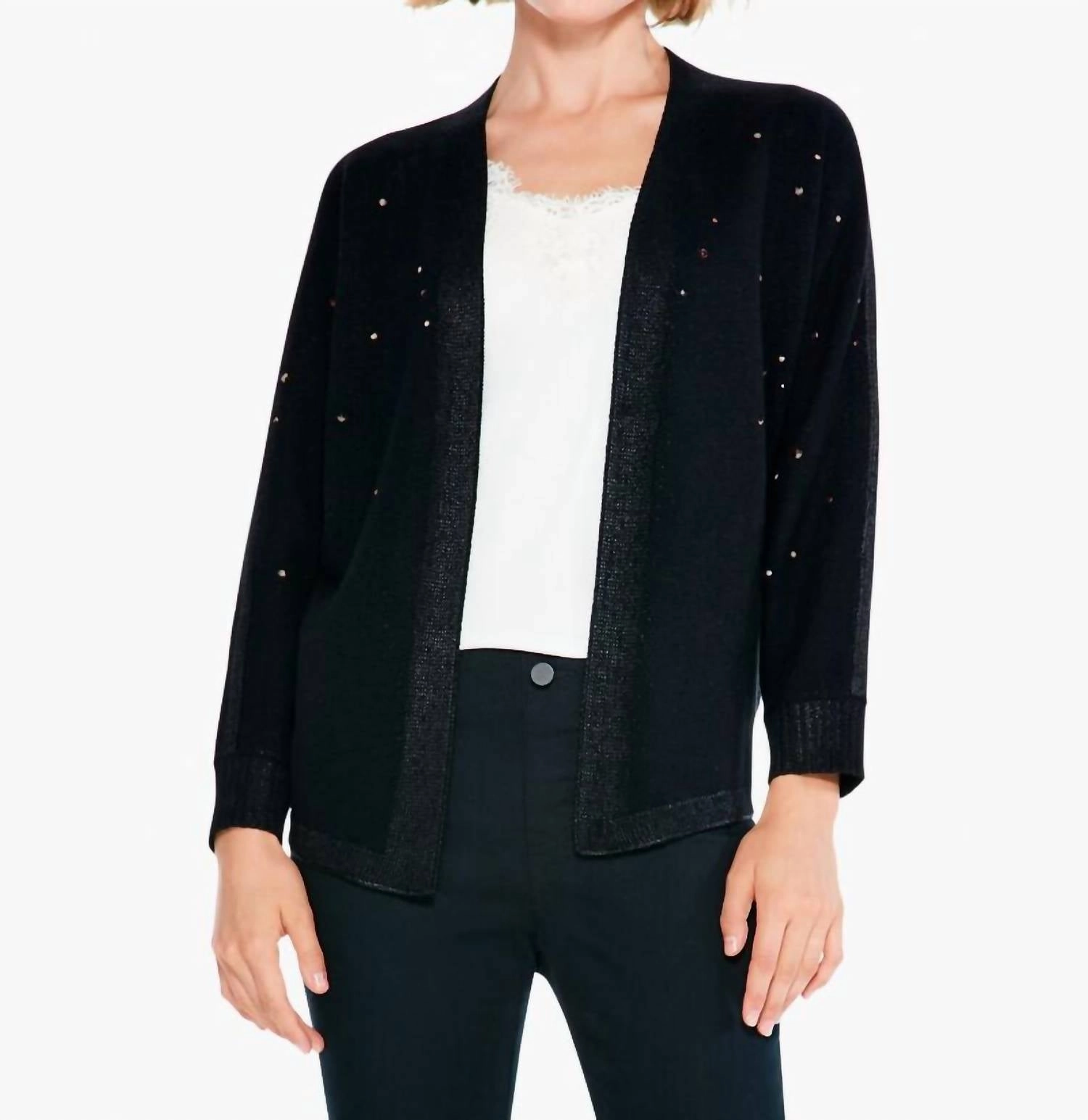 Soft and Elegant Knit Style Twinkle Cardigan In Black