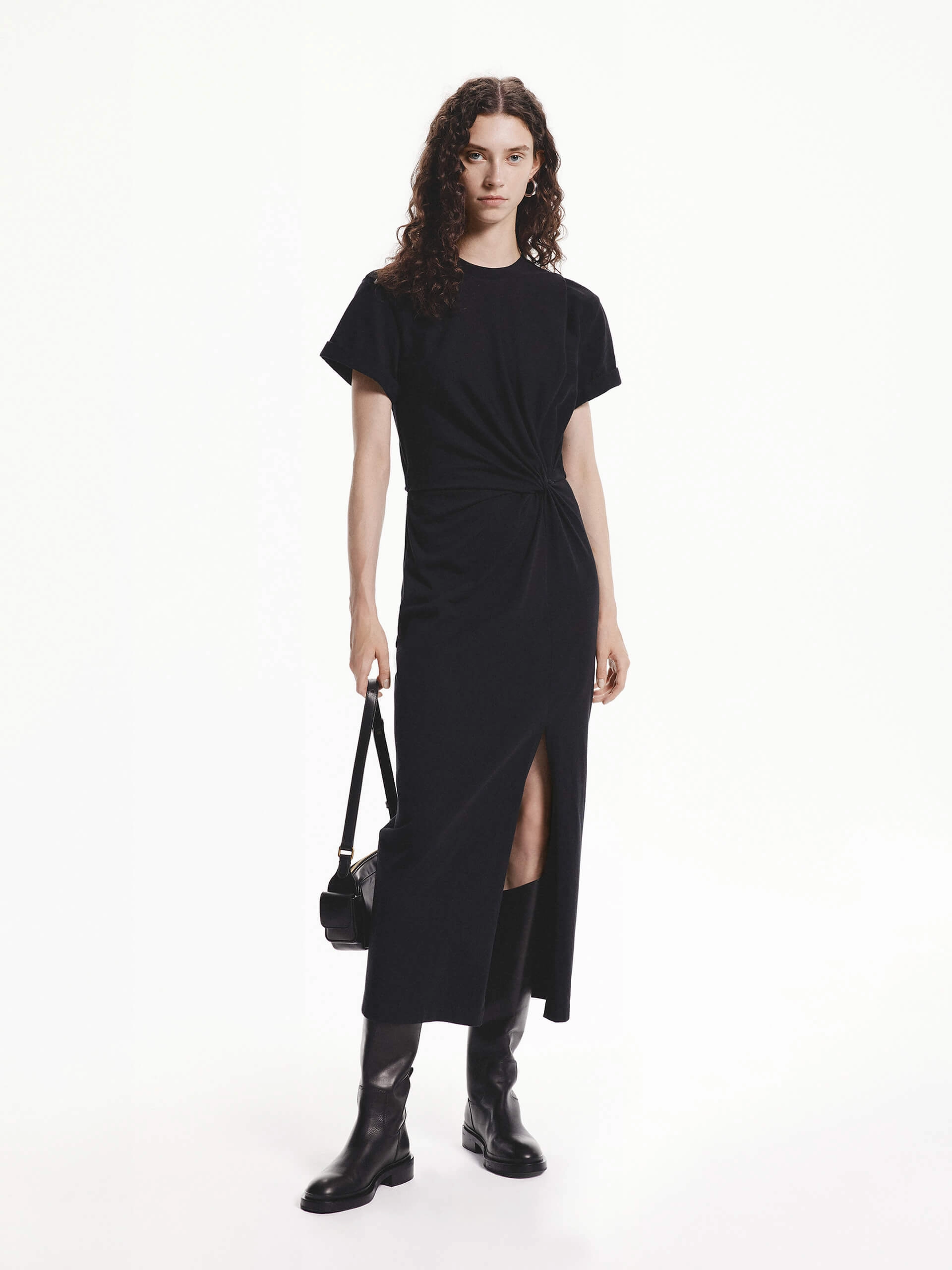 Twist Detail Midi Dress Feminine Mood Bold Mood