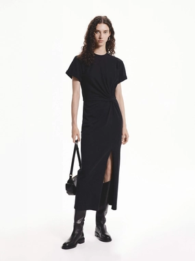 Twist Detail Midi Dress Feminine Mood Bold Mood