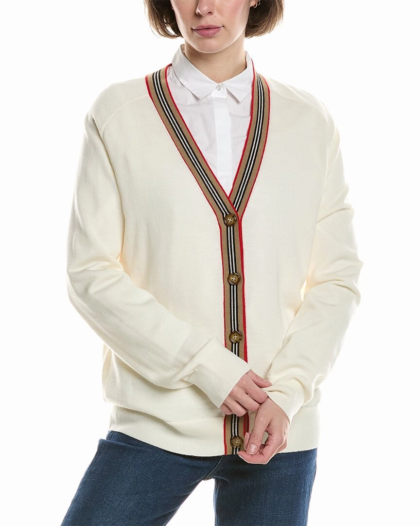 Burberry Icon Stripe Wool Cardigan Relaxed Wear