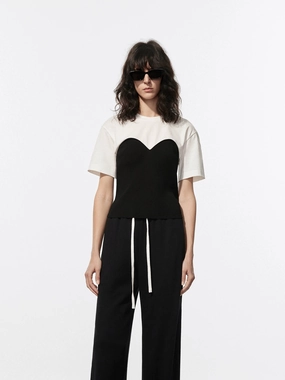 Non Fading Material Day-to-Day Comfort Two Tone Fitted T-shirt