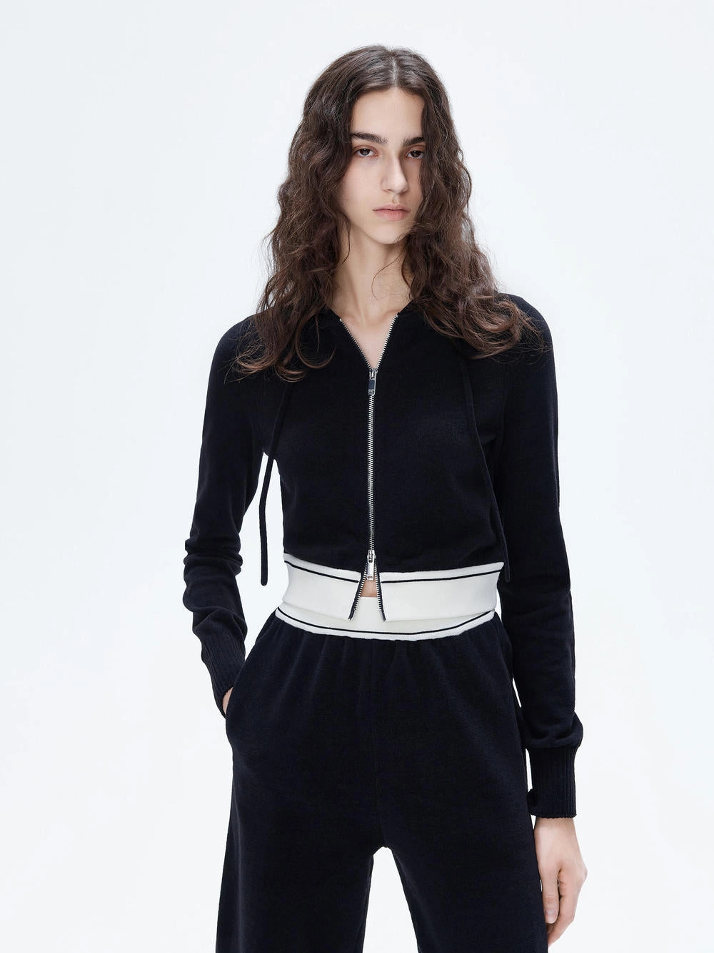 AllDay Comfort Tech Comfort Cushion Neckline Two Way Zip Hood Cardigan