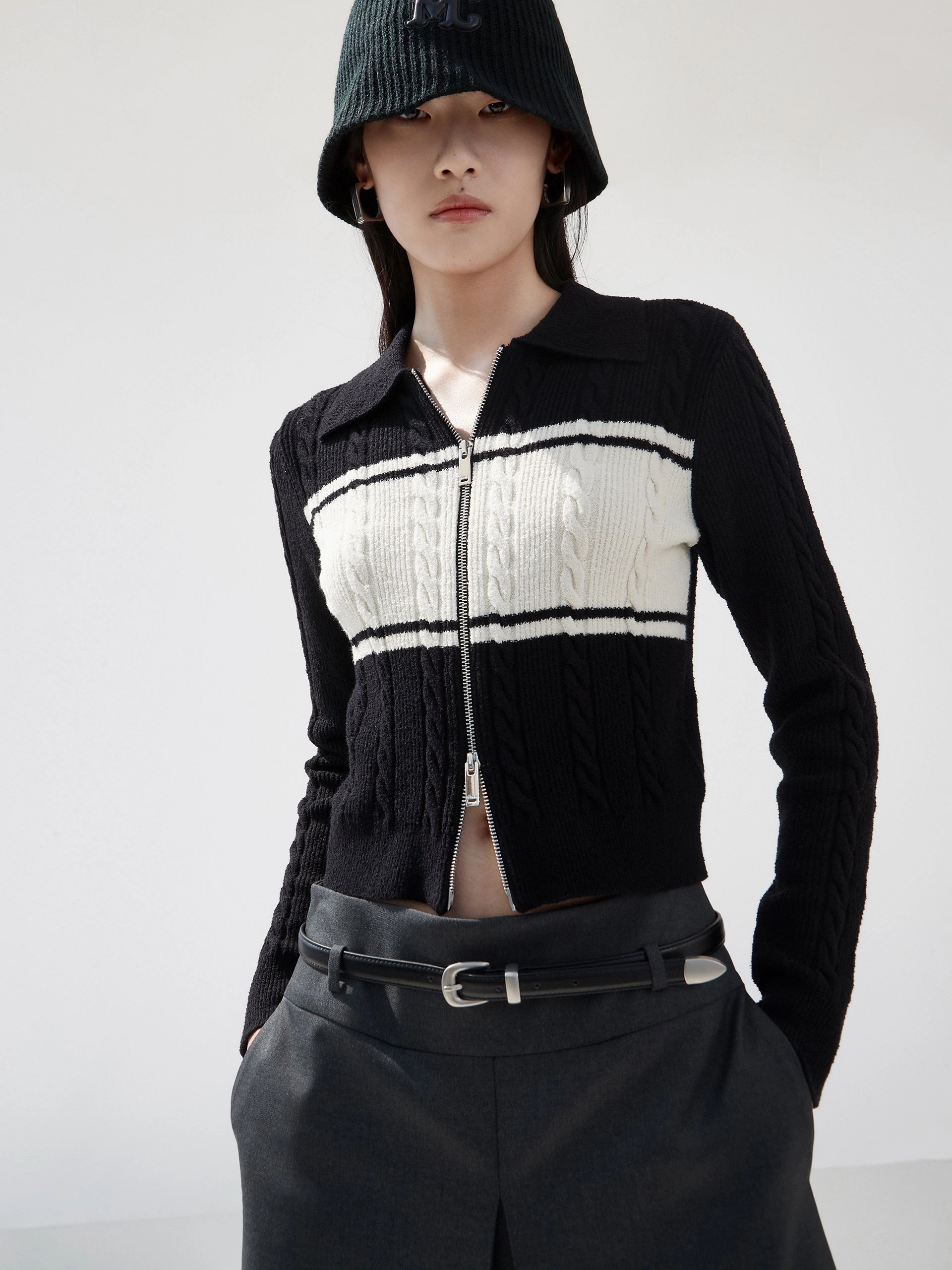 Two Way Zip Knit Cardigan Reinforced Buttonholes Ultra Soft Handfeel
