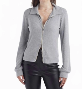 Flexible Design Timeless Fashion Two Way Zip Sweater In Gray