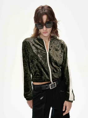 Holiday Trip Non Irritating Collar Two Way Zipper Cropped Jacket