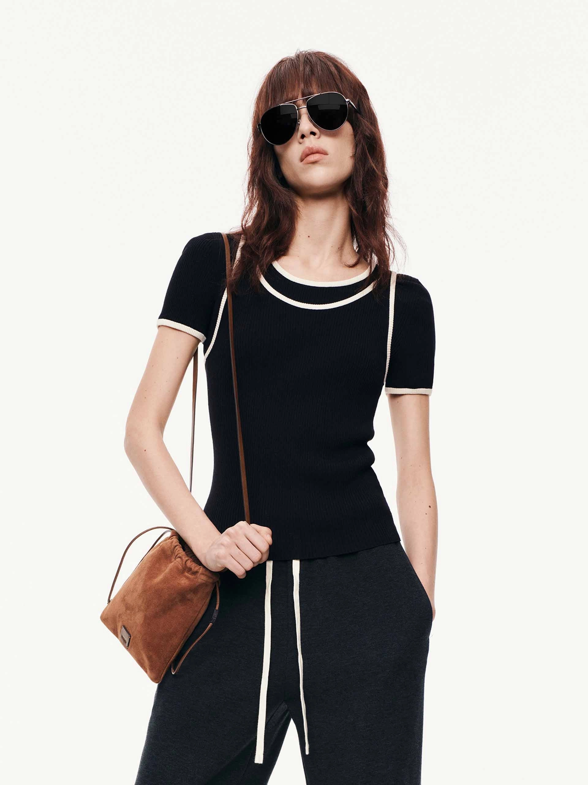 U-neck Contrast Tank Tagless Comfort