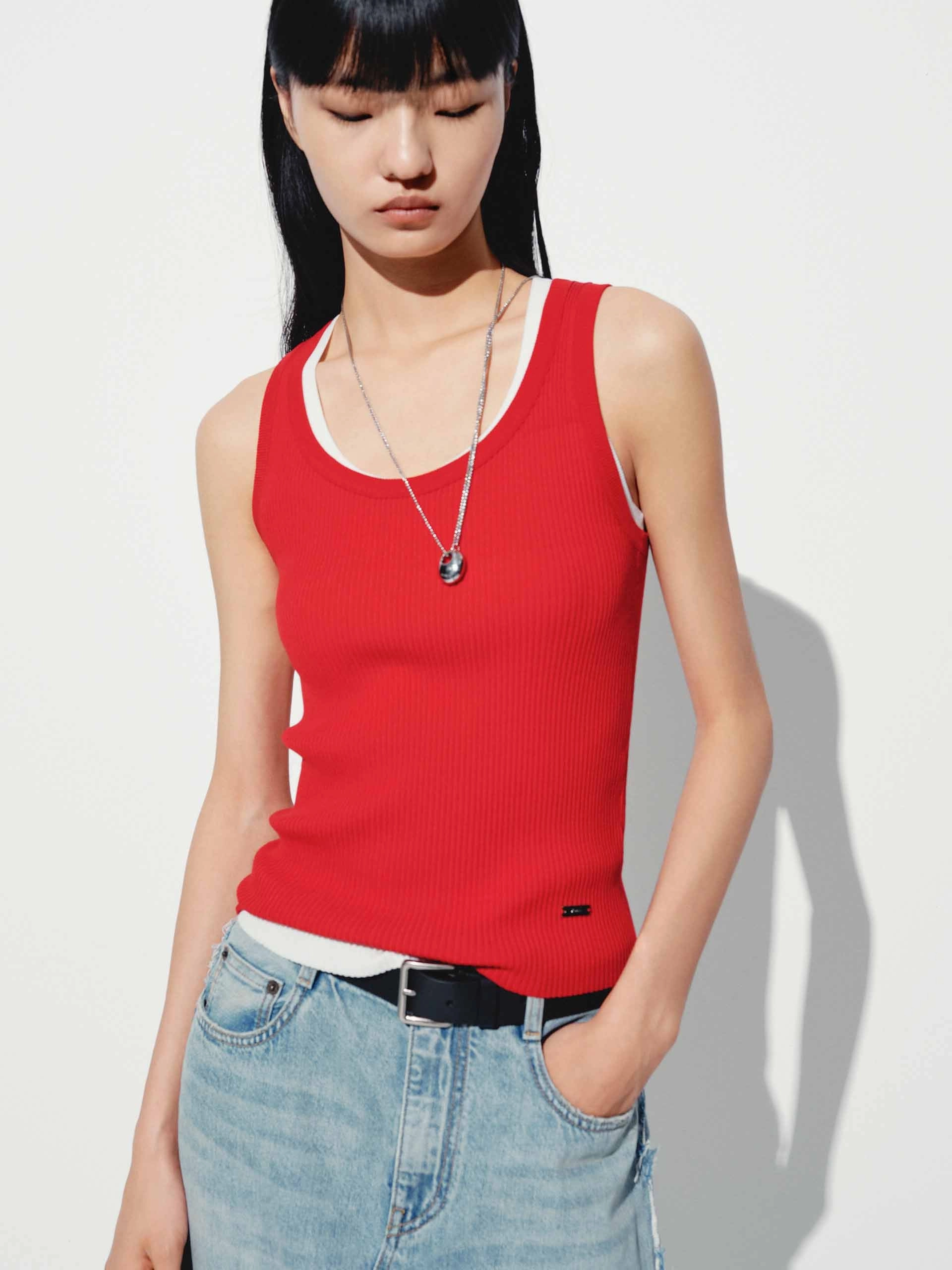 U-neck Cotton Blend Top RubberizedGrip Antimicrobial Treatment