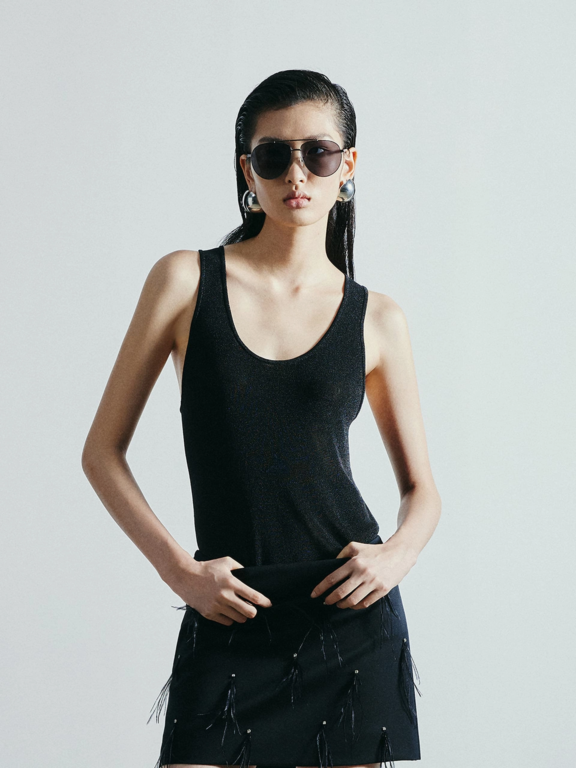 U-neck Knitted Tank AllPurpose Design