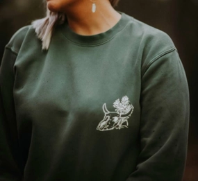 Paradise Found Wherever You Are Crewneck In Alpine Green Cozy & Soft