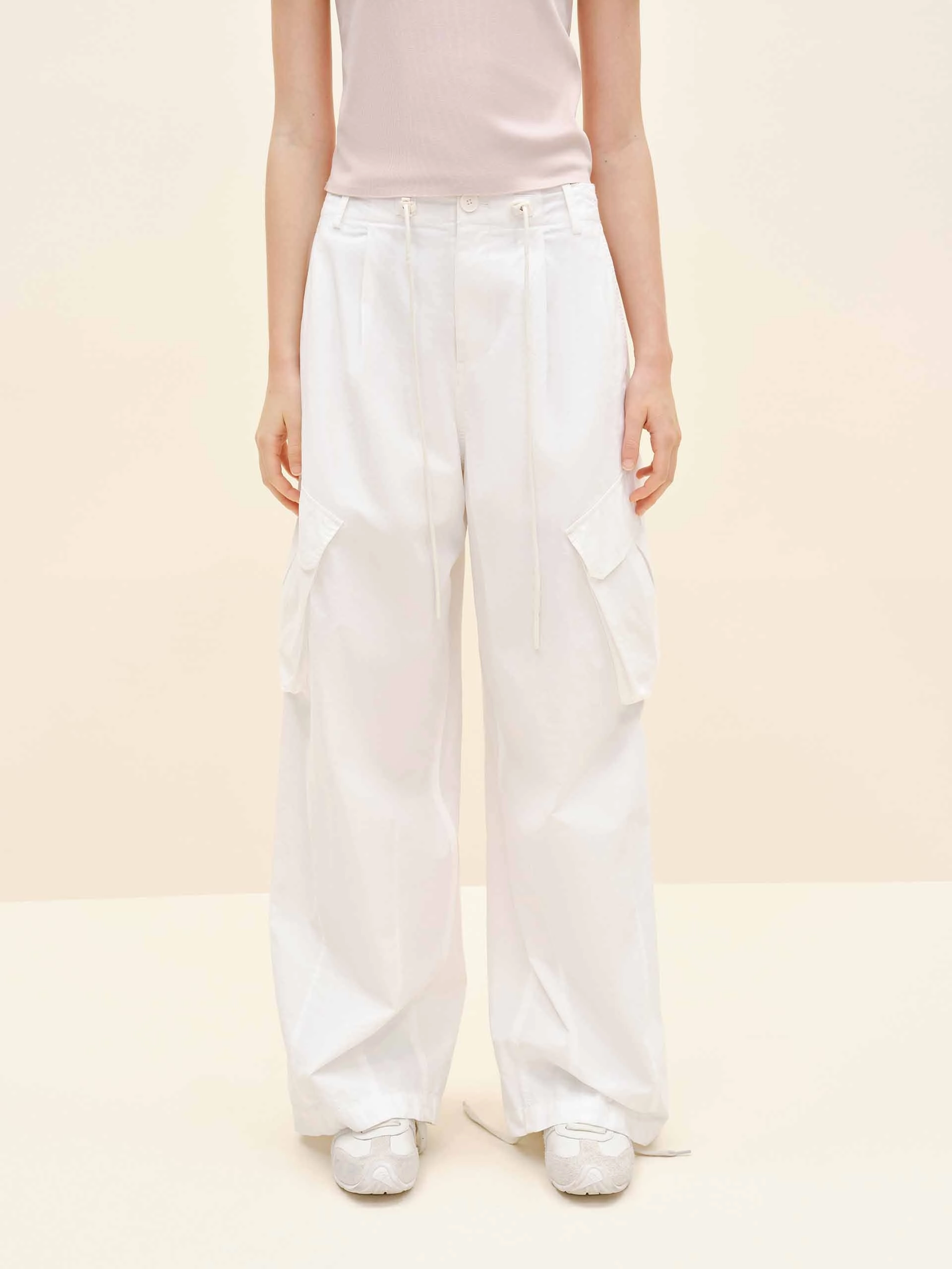 Drawstring Cargo Trousers Seasonless wear