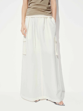 Back Slit Drawstring Skirt Breathable Wear Fit