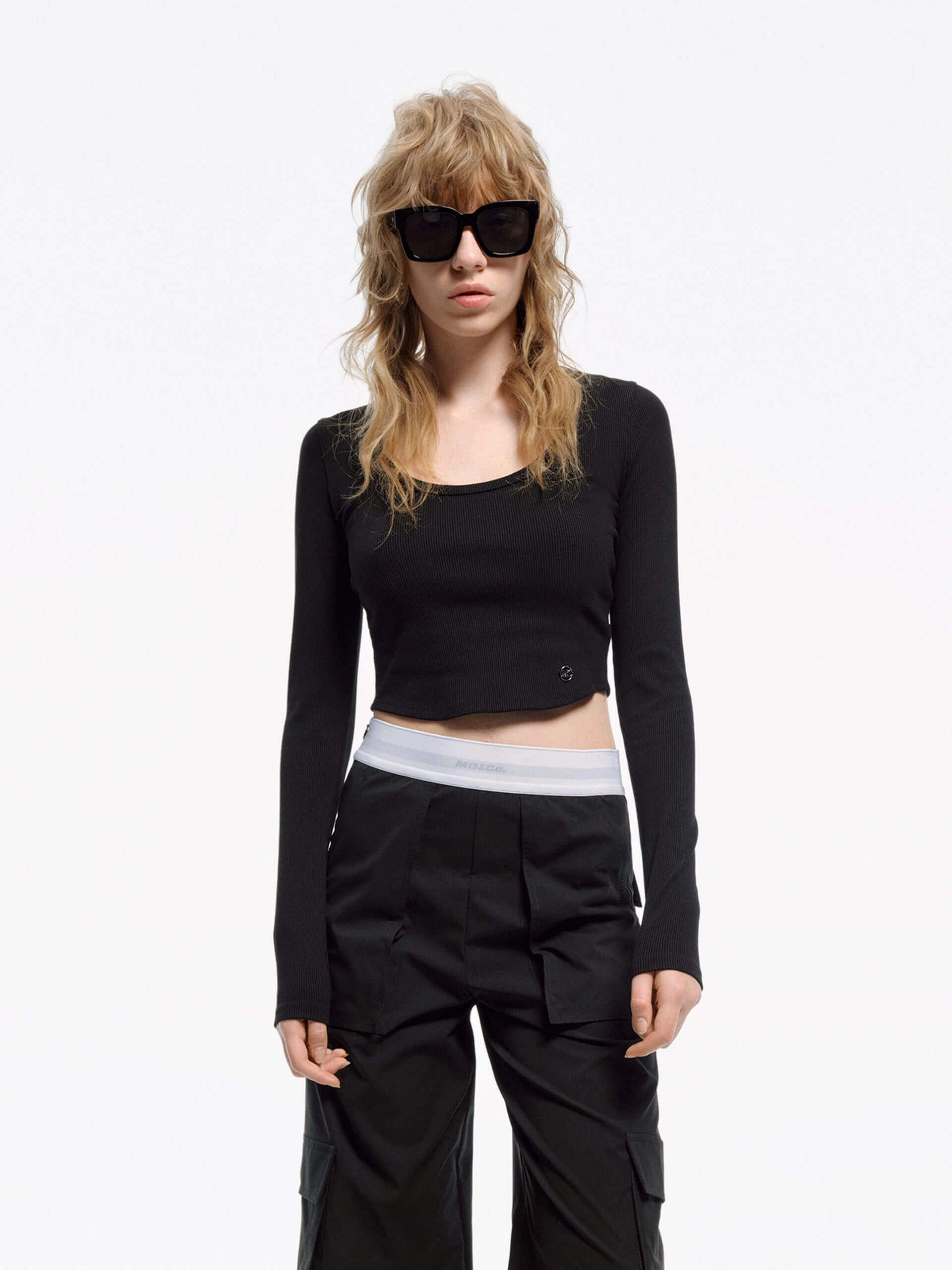 Ribbed Knit Cropped T-shirt Cozy Feel