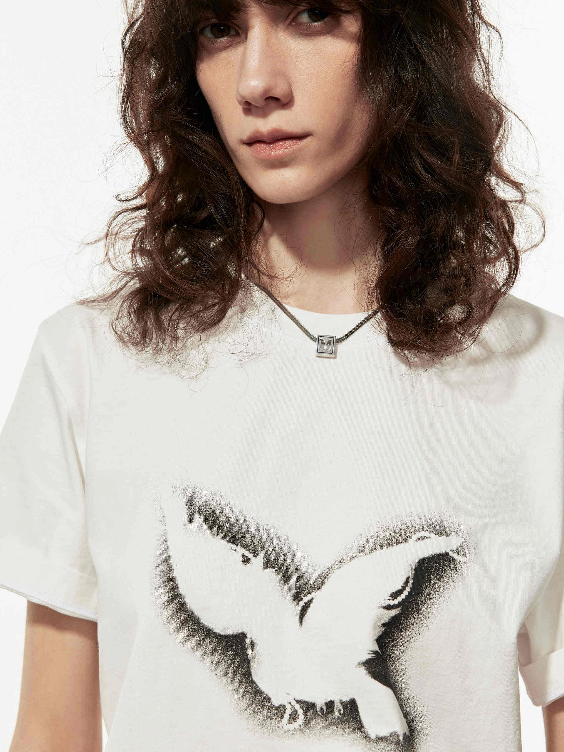 Front Printed Cotton T-shirt Modern Design