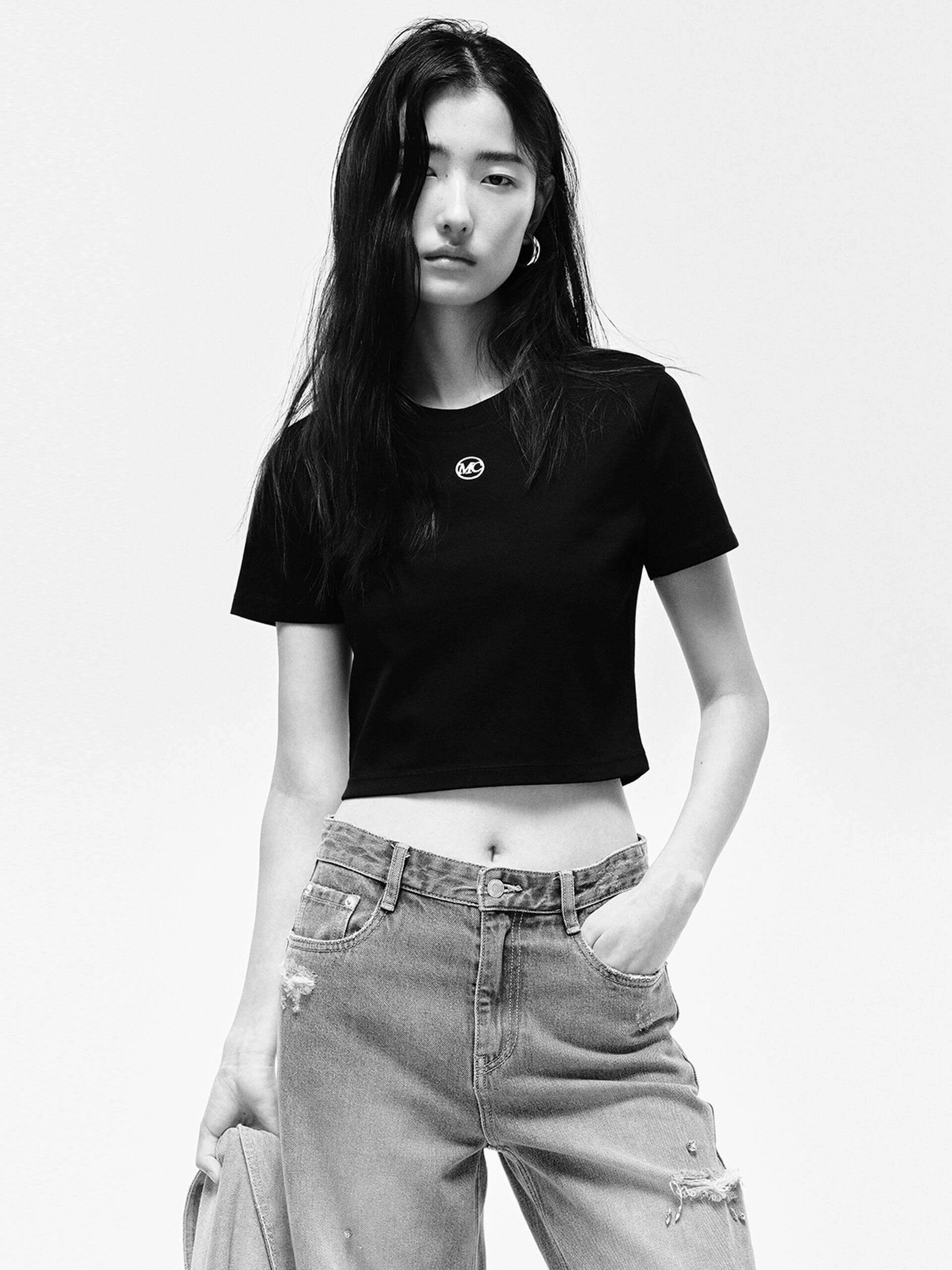 Water Based Ink Front Logo Cropped T-shirt