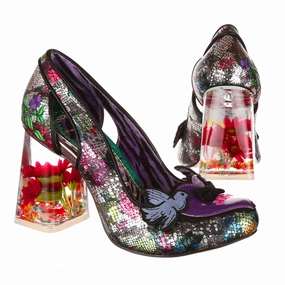 Peep Toe Leather Pumps Outdoor Mood Frosted Finch