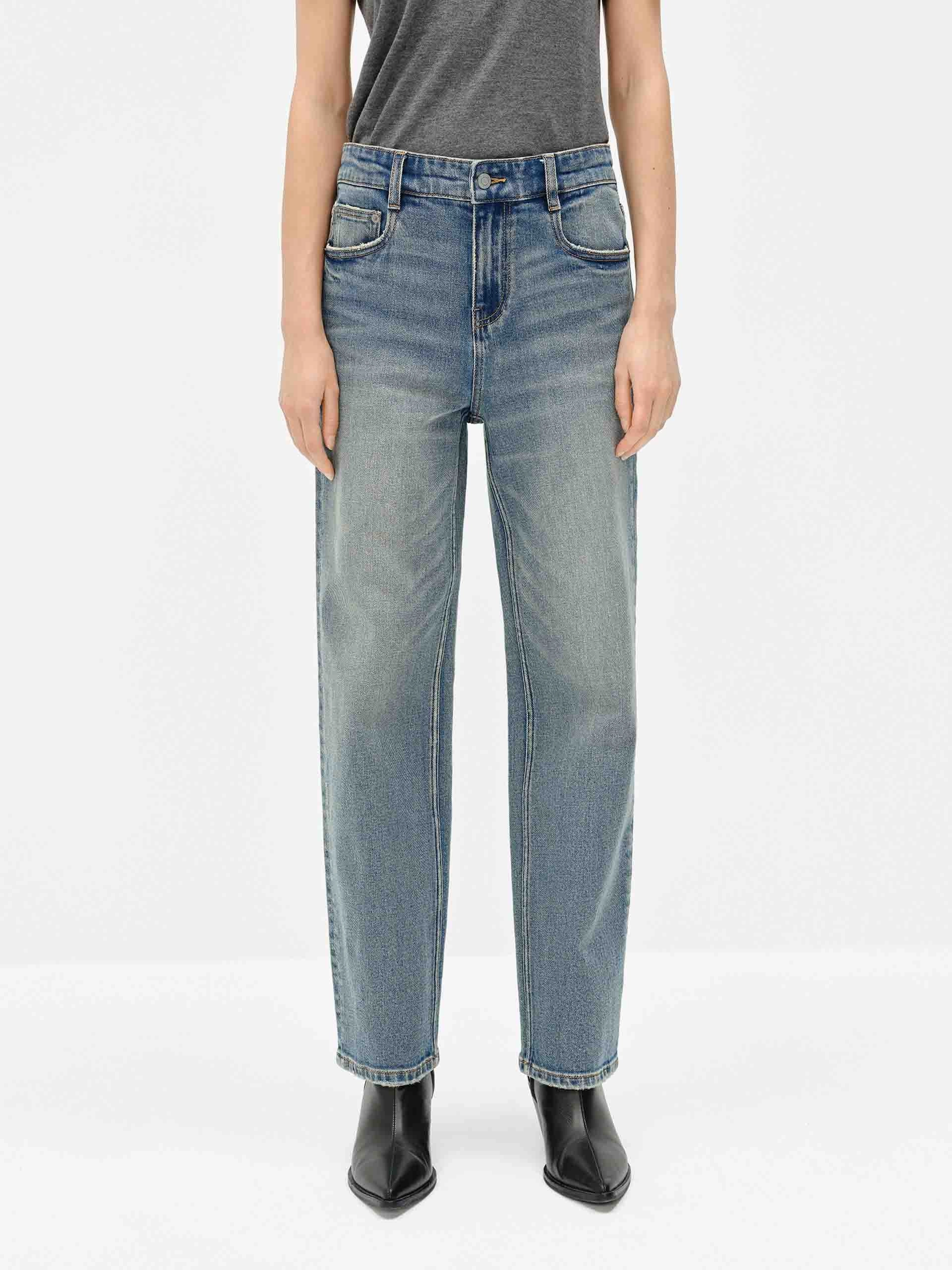 Whisker Detail Ankle Jeans Road Trip Casual Friday Home Comfort Parent Style Trendy Breathable