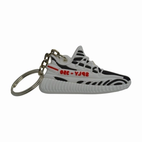 Compact Form Unisex Yeezy Boost 350 Zebra Silicon Keyring Girt