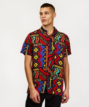 Unity Allover Print Short Sleeve Shirt ButtonDownCollar