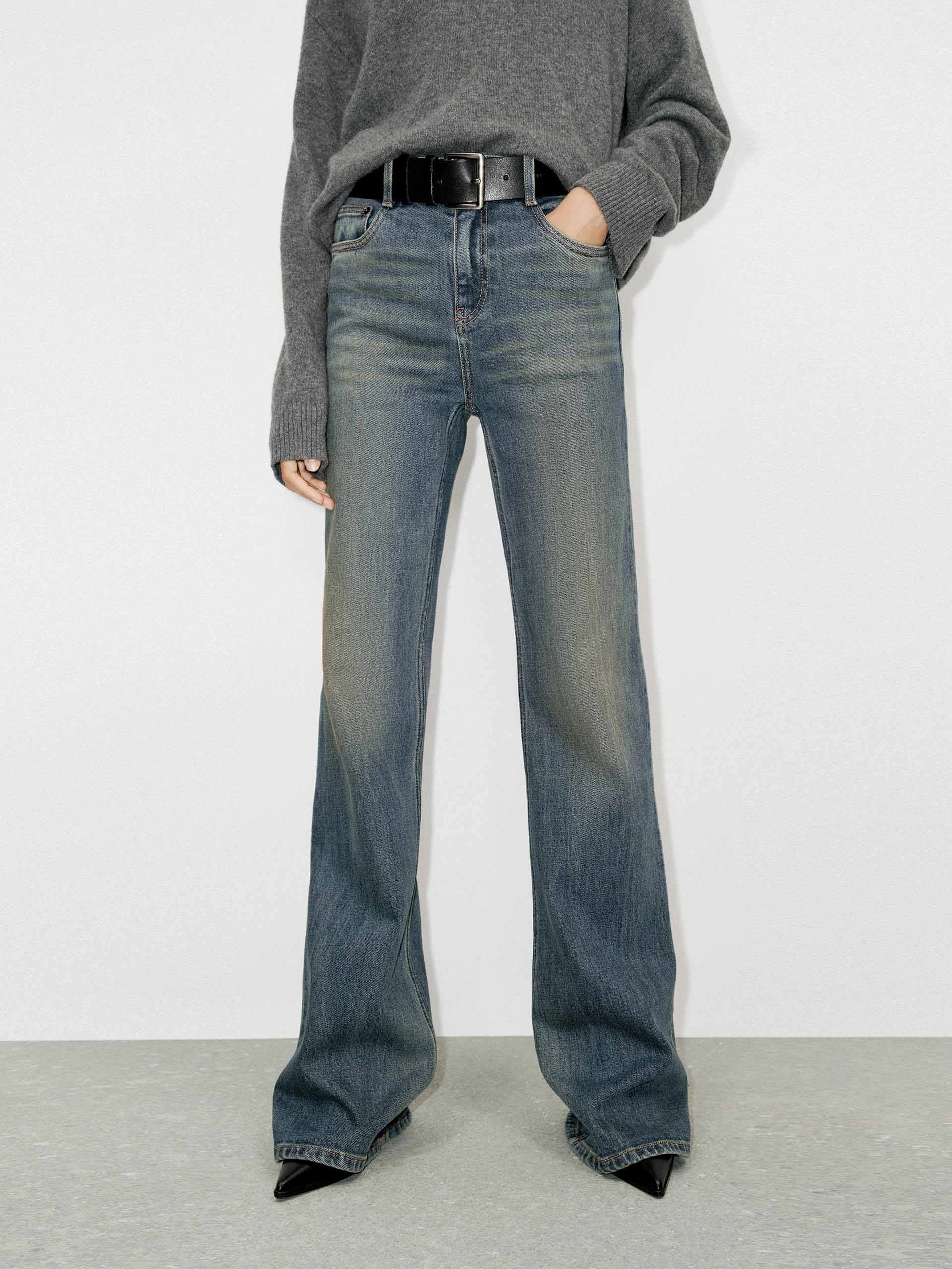 Classic Wear Party Look Basic Outfit Slightly Flared Cotton Jeans