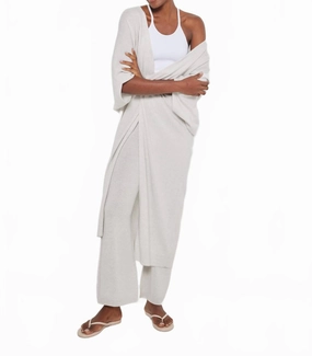 Knit Apparel Uptown Duster Cardigan In Iced Grey