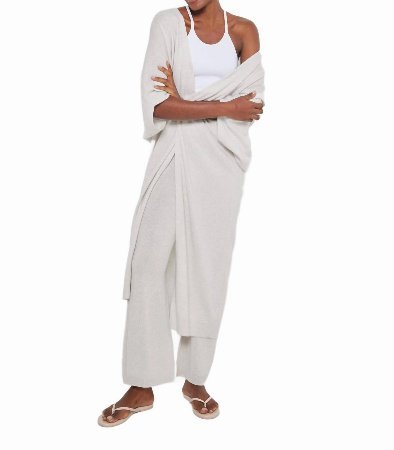 Uptown Duster Cardigan In Iced Grey Warm Layering Fashionable Wear