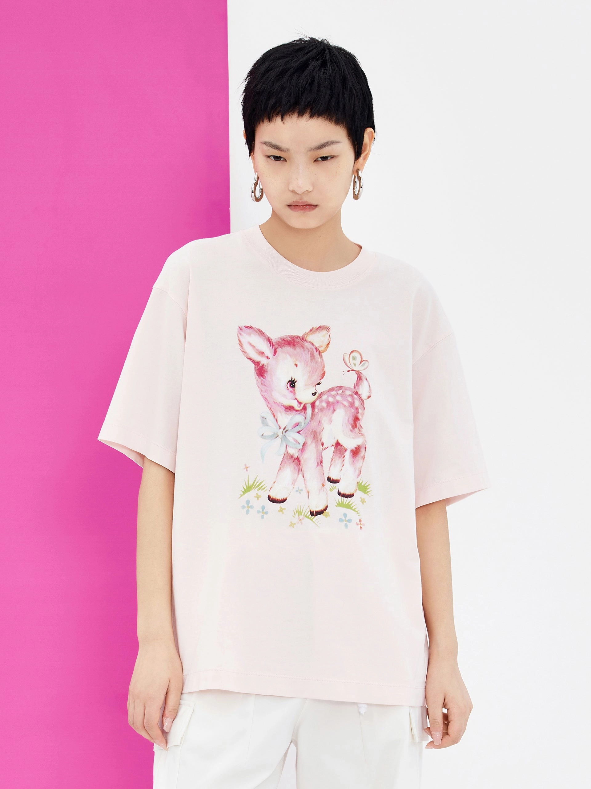 long sleeved harmonious HOT SALE Cartoon Print Cotton T-shirt