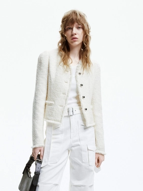 Cropped Raw Trimmed Jacket Airy Cloth NonRestrictiveFit