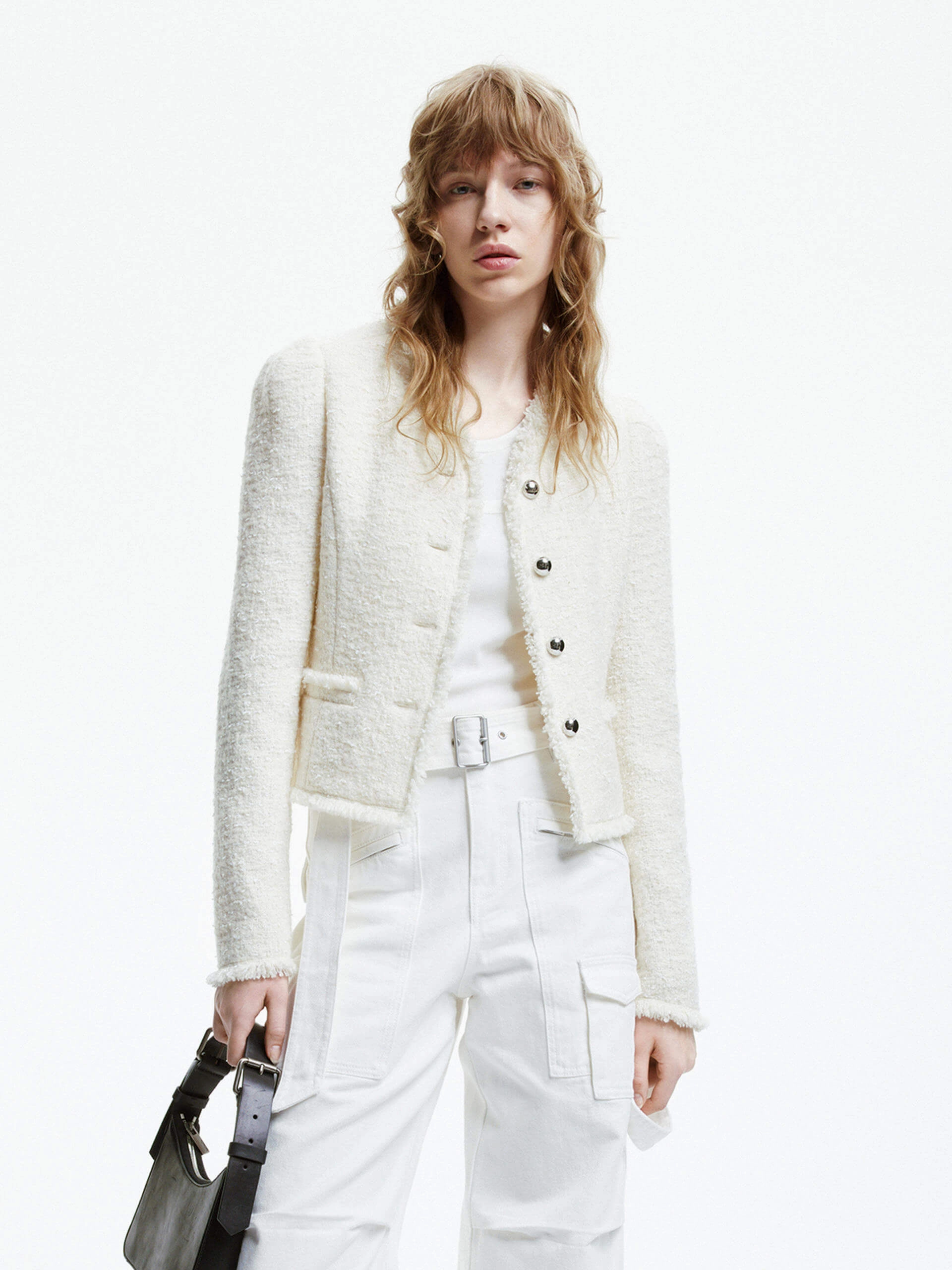 Cropped Raw Trimmed Jacket Water resistant coating