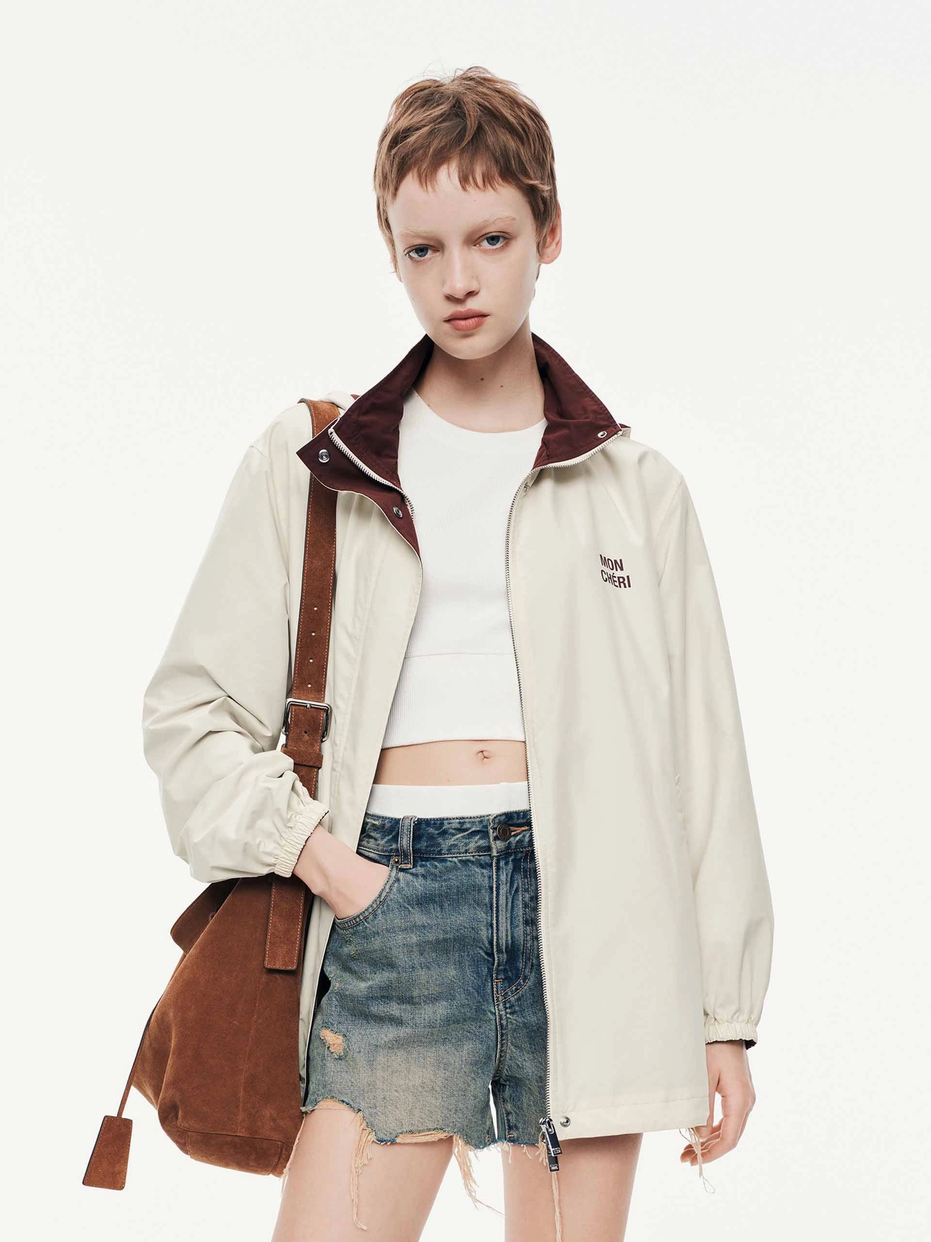 Sustainable Material Hooded Zipper Coat