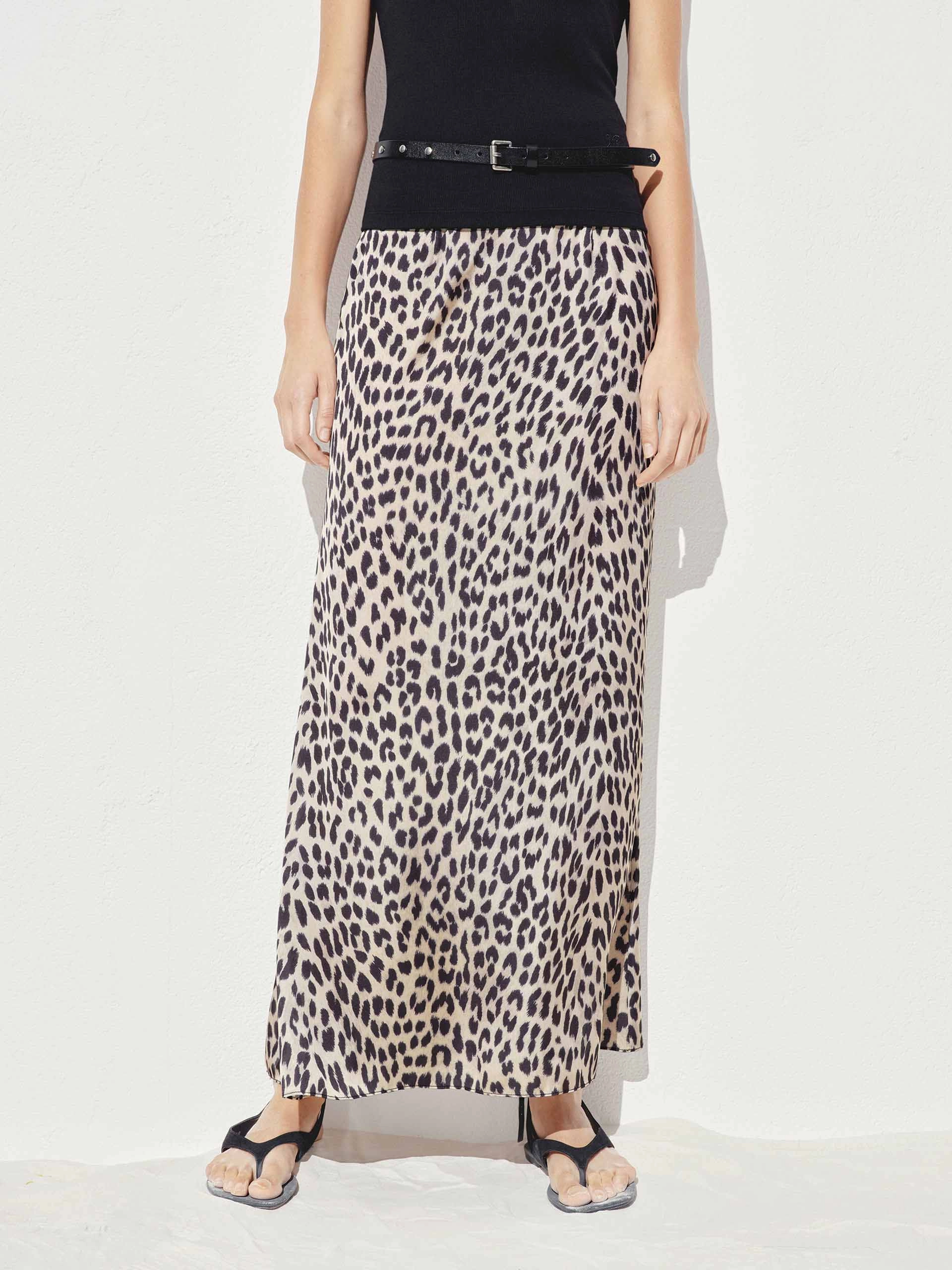 Leopard Print Straight Maxi Skirt Body Ready