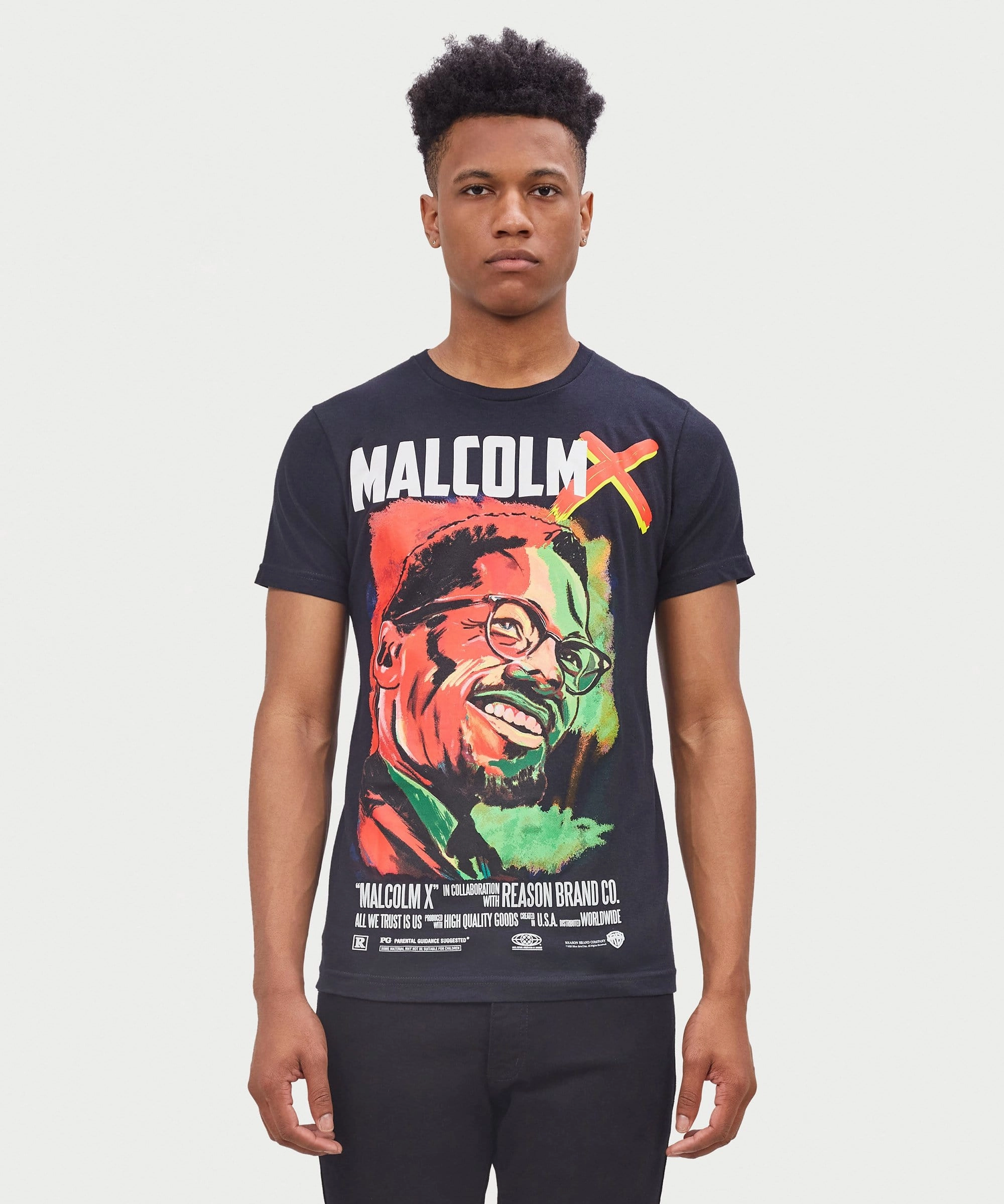 Malcolm X Portrait Tee Light Deflection Fabric AllDaySoftness