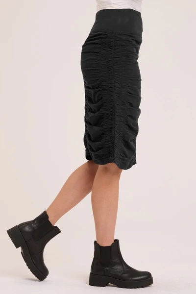 Cord Midi Trace Skirt Neat Finish Neutral Look