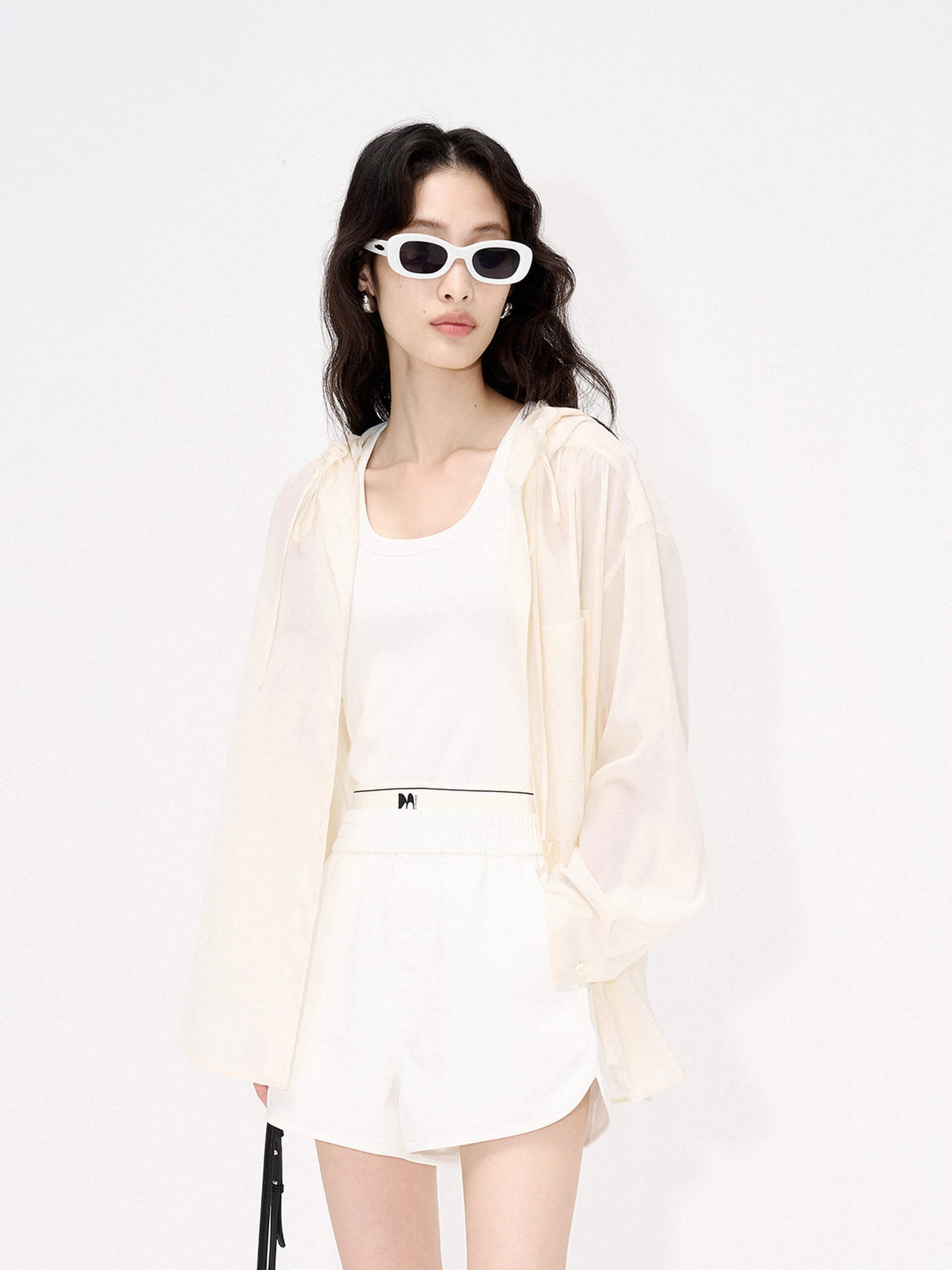 Hooded Relaxed Fit Shirt NonIrritatingSeams WrinkleResistantTextile