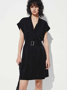 V-neck Black Mini Dress Chill Design