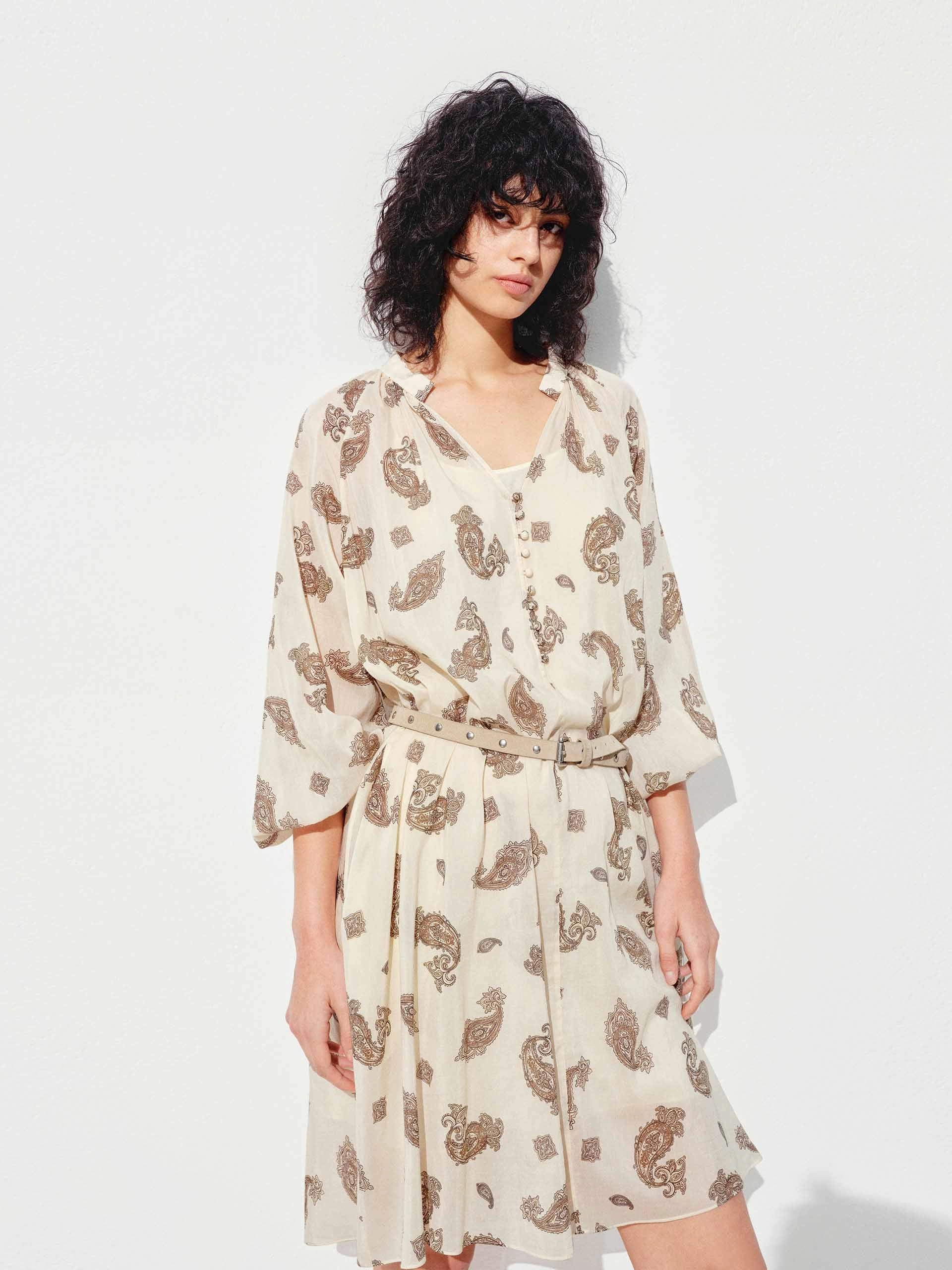 Garden Scene V-neck Loose Flowy Dress
