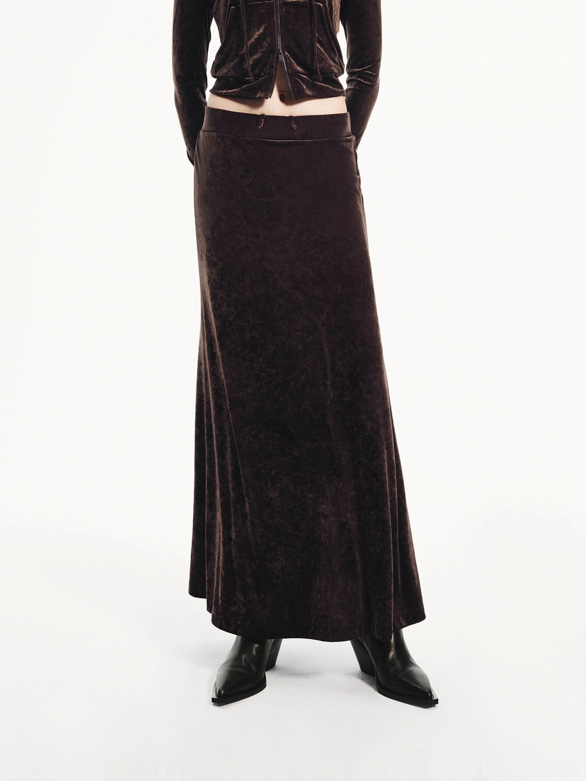 Velvet Drawstring Waist Skirt All Occasion