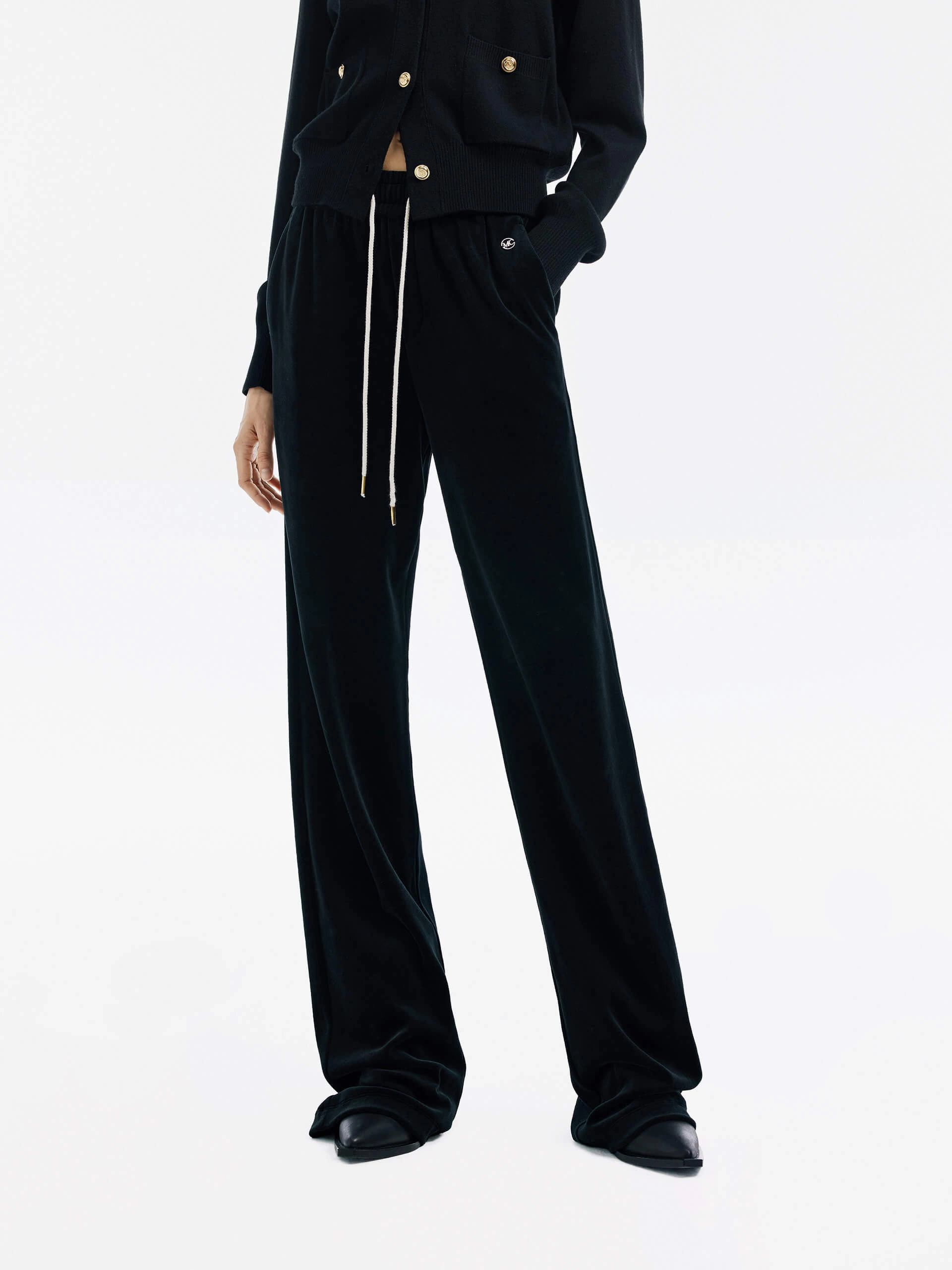 Velvet Texture Elasticated Pants Modern Layer