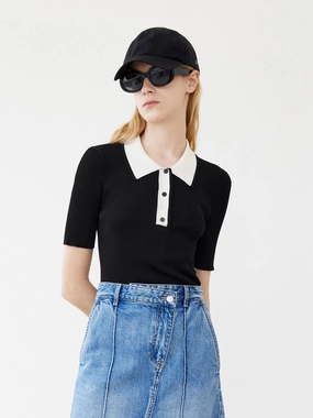 Polo Style Knit Top DurableBlend Reflective accents
