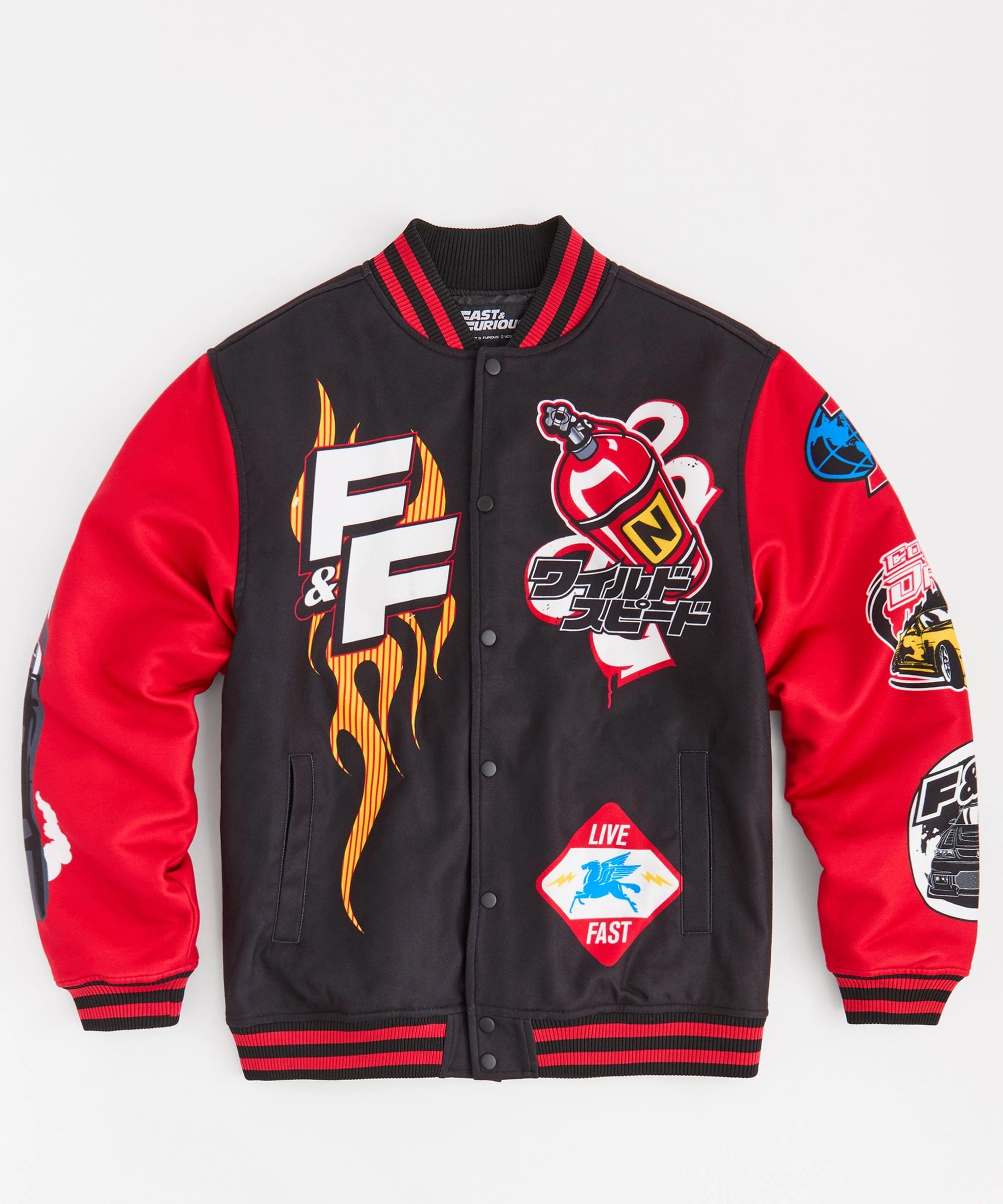 Fast & Furious Control the Drift Varsity Jacket - Black Noise Free Material