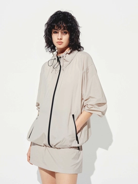 Drawstring Detail Outdoor Jacket Modular Layering Compatibility Weekend Casual