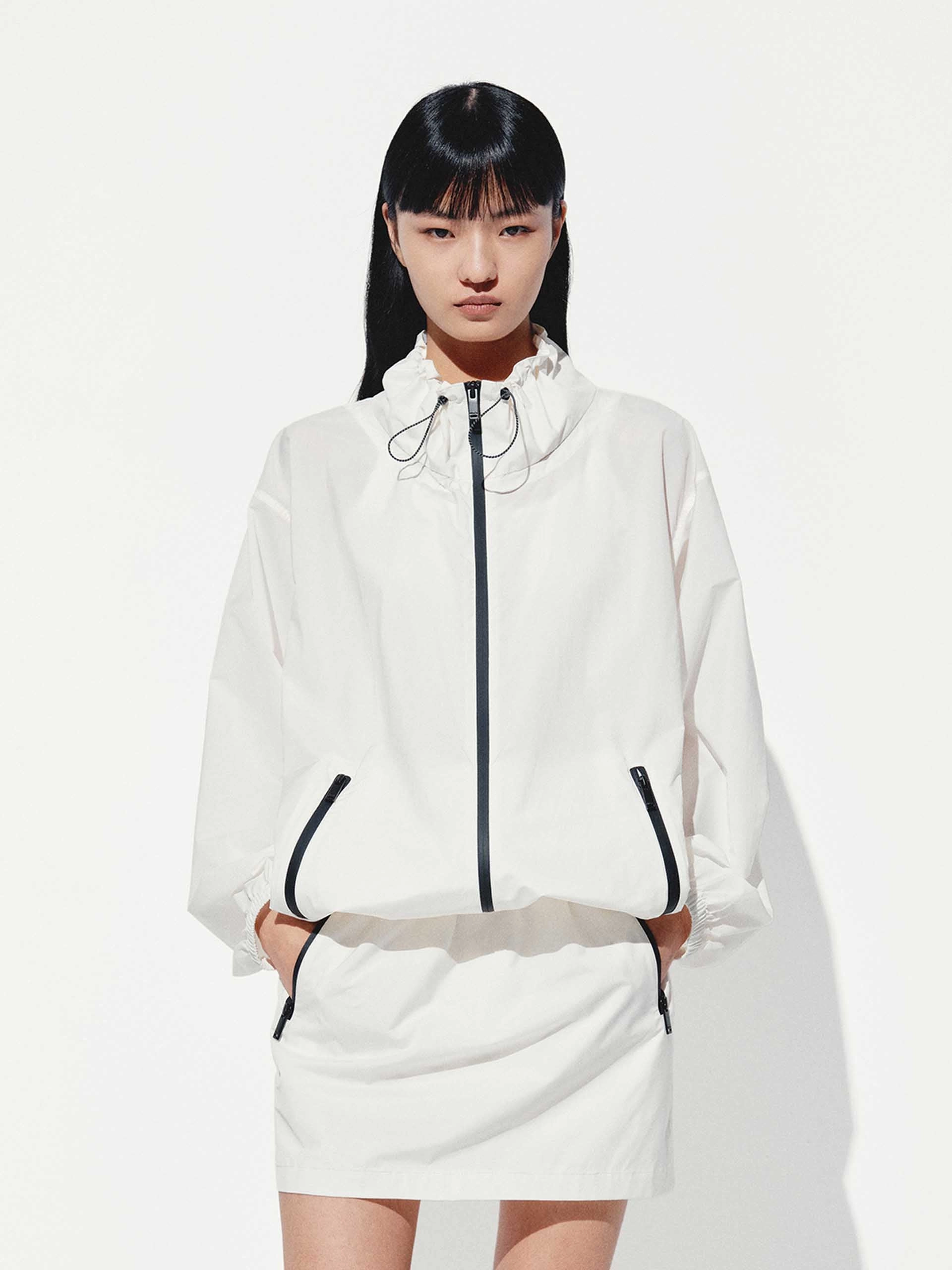 Drawstring Detail Outdoor Jacket Reflective details Smart Casual Piece